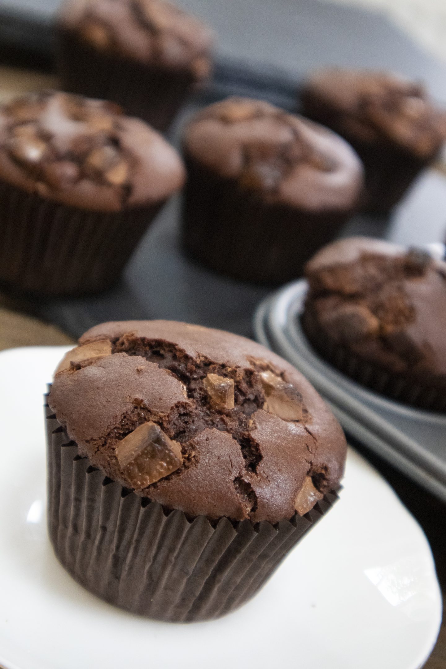 Gluten Free Double Chocolate Chip Muffins | Katie Bucknell